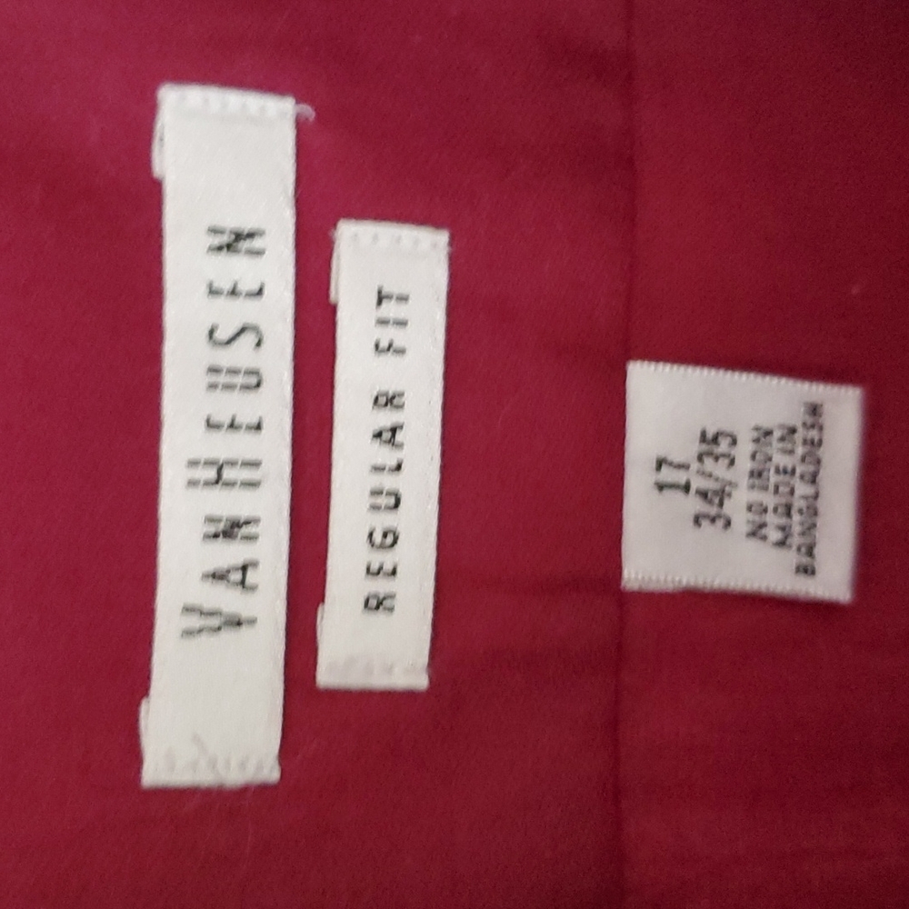 Van Heusen mens dress sateen shirt,size 17, 34/35. - Picture 2 of 5